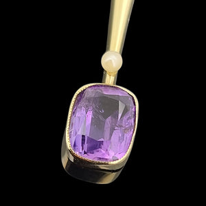 Antique 15ct Gold Amethyst and Seed Pearl Pendant
