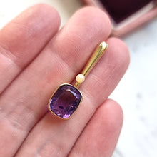 Load image into Gallery viewer, Antique 15ct Gold Amethyst and Seed Pearl Pendant
