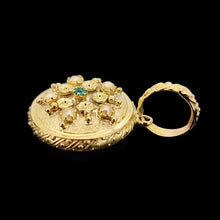 Load image into Gallery viewer, Antique 15ct Gold Emerald and Pearl Mourning Locket Back Pendant
