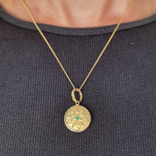 Load image into Gallery viewer, Antique 15ct Gold Emerald and Pearl Mourning Locket Back Pendant
