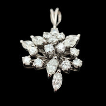 Load image into Gallery viewer, 18ct White Gold Brilliant and Marquise Cut Diamond Starburst Pendant, 2.00ct
