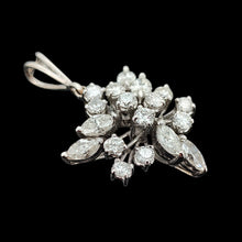 Load image into Gallery viewer, 18ct White Gold Brilliant and Marquise Cut Diamond Starburst Pendant, 2.00ct
