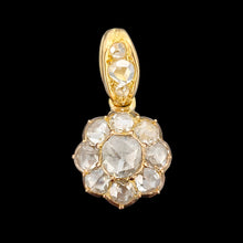 Load image into Gallery viewer, Antique 18ct Yellow Gold Rose Cut Diamond Cluster Pendant, 0.88ct
