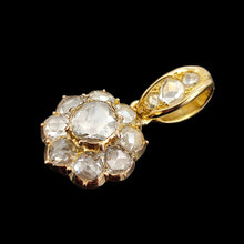 Load image into Gallery viewer, Antique 18ct Yellow Gold Rose Cut Diamond Cluster Pendant, 0.88ct
