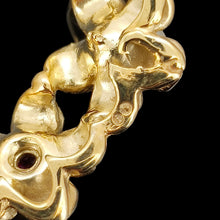 Load image into Gallery viewer, Close-up of a London 1964 hallmark on the back of a yellow gold flower pendant

