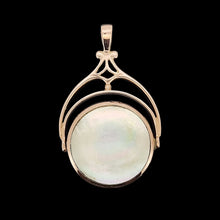 Load image into Gallery viewer, Vintage 9ct Rose Gold Mother of Pearl and Agate Swivel Pendant
