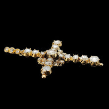 Load image into Gallery viewer, Antique 18ct Yellow Gold Rose Cut Diamond Cross Pendant
