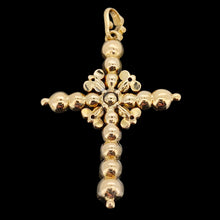 Load image into Gallery viewer, Antique 18ct Yellow Gold Rose Cut Diamond Cross Pendant
