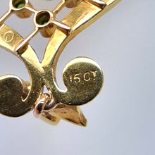 Load image into Gallery viewer, Antique 15ct Gold Demantoid Garnet &amp; Pearl Brooch/Pendant
