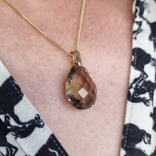 Load image into Gallery viewer, Vintage 9ct Yellow Gold Smokey Quartz Pendant
