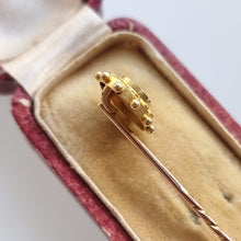 Load image into Gallery viewer, Antique 18ct &amp; 9ct Yellow Gold Diamond Tie/Stick Pin side
