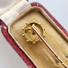 Load image into Gallery viewer, Antique 18ct &amp; 9ct Yellow Gold Diamond Tie/Stick Pin behind head
