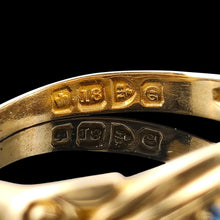 Load image into Gallery viewer, An 18 carat gold Chester 1904 hallmark inside a ring shank
