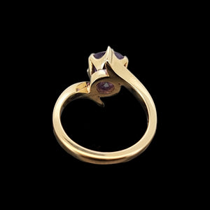 Vintage 9ct Yellow Gold Amethyst Solitaire Ring, Hallmarked London 1977