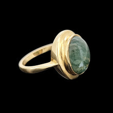 Load image into Gallery viewer, Vintage 9ct Yellow Gold Moss Agate Solitaire Ring
