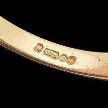 Load image into Gallery viewer, Vintage 9ct Yellow Gold Smokey Quartz Dress Ring showing the London 1974 hallmark inside the shank
