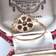 Load image into Gallery viewer, Vintage 9ct Gold Amethyst and Diamond Flower Cluster Ring
