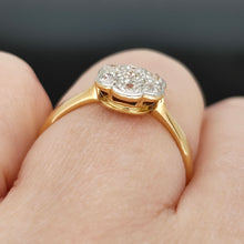 Load image into Gallery viewer, Antique 18ct Yellow and White Gold Old Cut Diamond Cluster Ring
