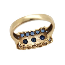 Load image into Gallery viewer, Vintage 9ct Yellow Gold Sapphire Fancy Cluster Ring
