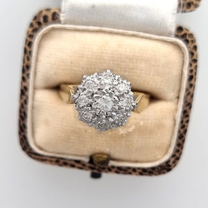 Vintage 18ct Gold Diamond Cluster Ring