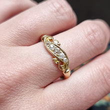 Load image into Gallery viewer, Edwardian 18ct Gold Old Cut Diamond Five Stone Ring modelled
