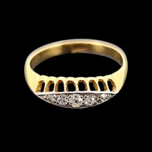 Load image into Gallery viewer, Antique 18ct Yellow Gold Diamond Boat Shaped Ring front
