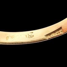 Load image into Gallery viewer, Antique 18ct Yellow Gold Diamond Boat Shaped Ring stamp inside shank
