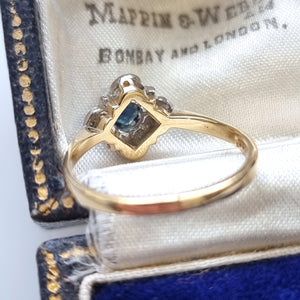 Vintage 18ct Yellow & White Gold Sapphire and Diamond Ring