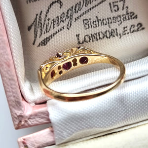 Antique 18ct Yellow Gold Ruby and Rose Cut Diamond Ring