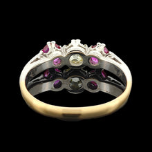 Load image into Gallery viewer, Vintage 18ct Gold Ruby and Diamond Three Stone Ring
