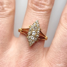 Load image into Gallery viewer, Antique 18ct Gold Diamond Navette Cluster Ring, Hallmarked Birmingham 1914 modelled

