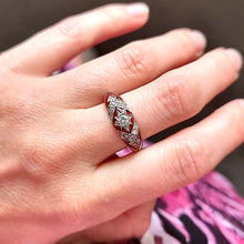 Load image into Gallery viewer, 18ct White Gold Diamond and Red Enamel Ring modelled
