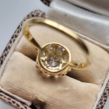 Load image into Gallery viewer, Vintage 18ct Gold Old Cut Diamond Cluster Ring, 1.00ct back
