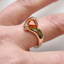 Load image into Gallery viewer, 14K Yellow Gold Fire Opal and Diamond Ring modelled
