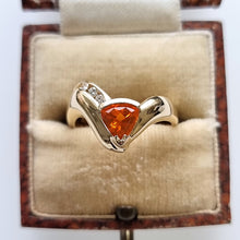Load image into Gallery viewer, 14K Yellow Gold Fire Opal and Diamond Ring in box
