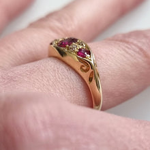 Load image into Gallery viewer, Antique 18ct Gold Ruby and Diamond Ring, Hallmarked Birmingham 1911 modelled
