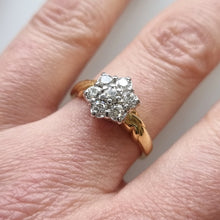 Load image into Gallery viewer, Vintage 18ct Gold Brilliant Cut Diamond Cluster Ring, 0.50ct
