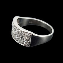 Load image into Gallery viewer, Vintage 18ct White Gold Old Cut Diamond Two Row Band, 1.40ct side
