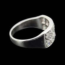 Load image into Gallery viewer, Vintage 18ct White Gold Old Cut Diamond Two Row Band, 1.40ct side
