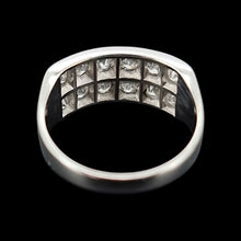 Load image into Gallery viewer, Vintage 18ct White Gold Old Cut Diamond Two Row Band, 1.40ct from behind
