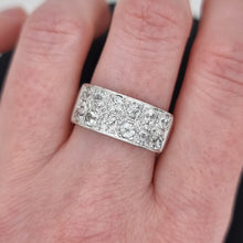 Load image into Gallery viewer, Vintage 18ct White Gold Old Cut Diamond Two Row Band, 1.40ct modelled
