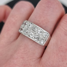 Load image into Gallery viewer, Vintage 18ct White Gold Old Cut Diamond Two Row Band, 1.40ct modelled
