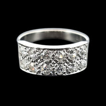 Load image into Gallery viewer, Vintage 18ct White Gold Old Cut Diamond Two Row Band, 1.40ct front
