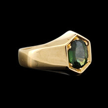 Load image into Gallery viewer, 18ct Yellow Gold Solitaire Green Sapphire Ring
