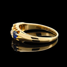 Load image into Gallery viewer, Antique 18ct Yellow Gold Sapphire and Diamond Five Stone Ring
