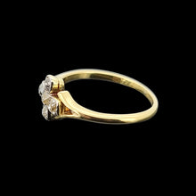 Load image into Gallery viewer, Gold ring with diamonds on a black background

