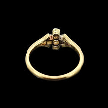 Load image into Gallery viewer, Gold ring with diamonds on a black background
