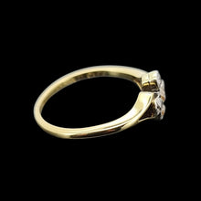 Load image into Gallery viewer, Gold ring with diamonds on a black background
