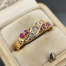 Load image into Gallery viewer, Antique 18ct Yellow Gold Ruby and Diamond Ring, Hallmarked Chester 1902
