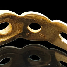 Load image into Gallery viewer, Close-up of a faded stamp inside a yellow gold ring shank
